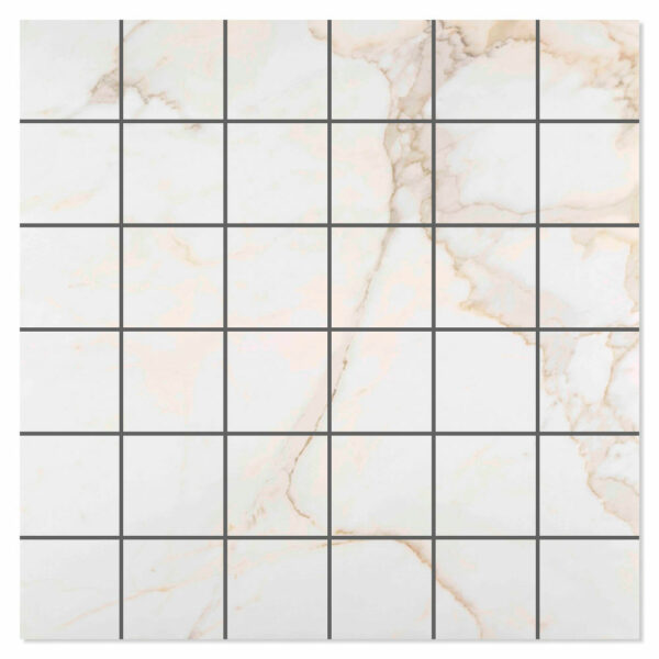 Mosaik Marmor Klinker Lancelot Vit Matt 30x30
