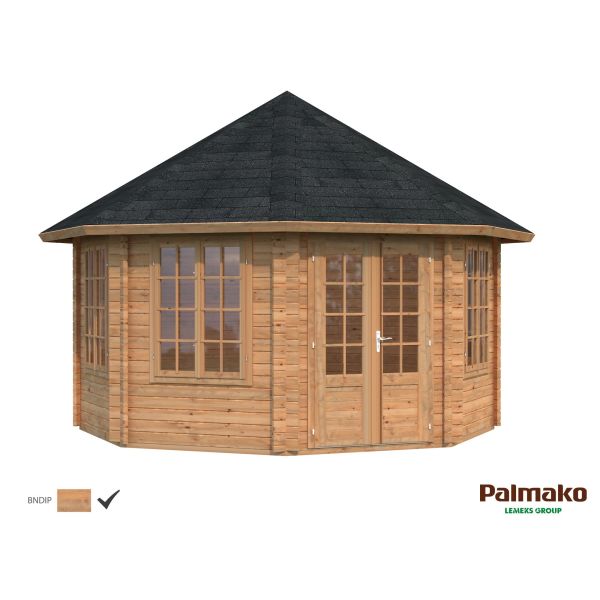 Palmako Hanna Lusthus 14,7 m²/inv. 14,1 m², brun impregnerad