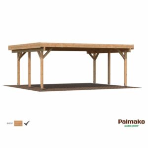 Palmako Karl Carport 30,7 m²/inv. 20,6 m², brun impregnerad