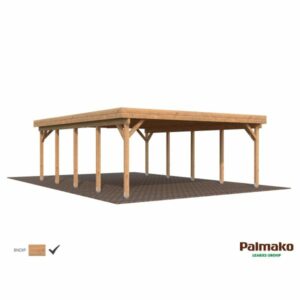 Palmako Karl Carport 45,7 m²/inv. 40,6 m², brun impregnerad