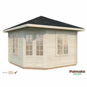 Palmako Melanie Lusthus 10,9 m²/inv. 9,9 m², med 44 mm vägg,, obehandlad